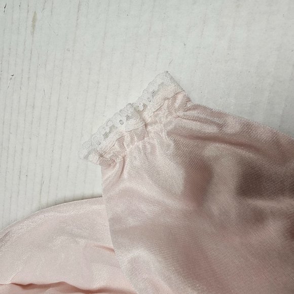 Vintage IC ISAACSON CARRICO Pink Small Nightgown Pink Lace TRIM Ruffle Hem Baby - Picture 5 of 10